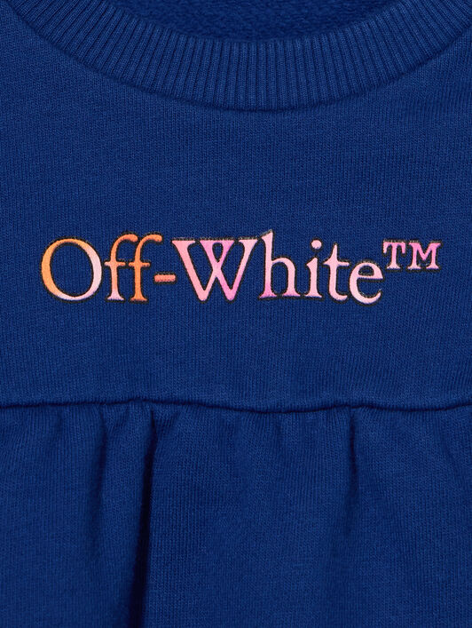 OFF WHITE Watercolor Long-Sleeved Dress BLUE - MULTICOLOR OGX7012F25FLE001