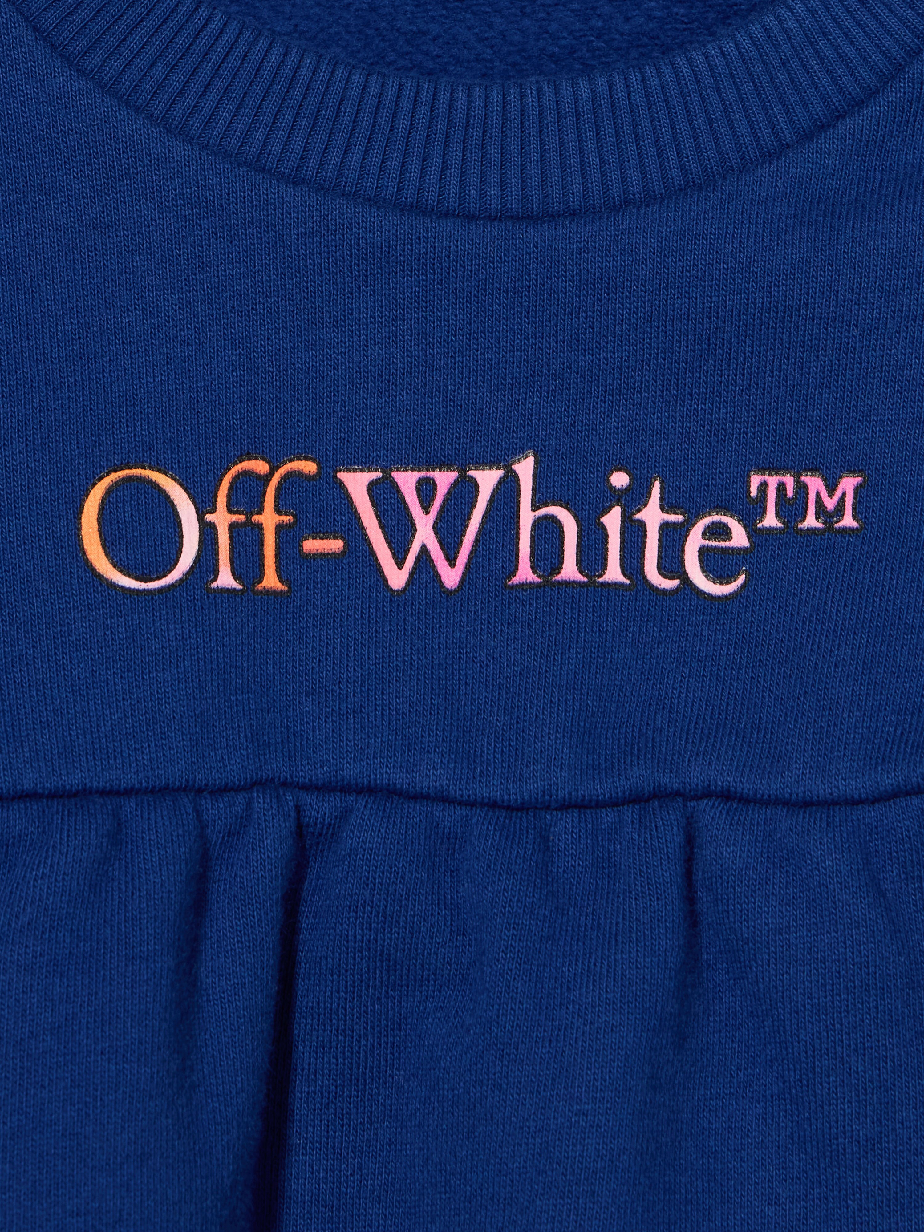 OFF WHITE Watercolor Long-Sleeved Dress BLUE - MULTICOLOR OGX7012F25FLE001