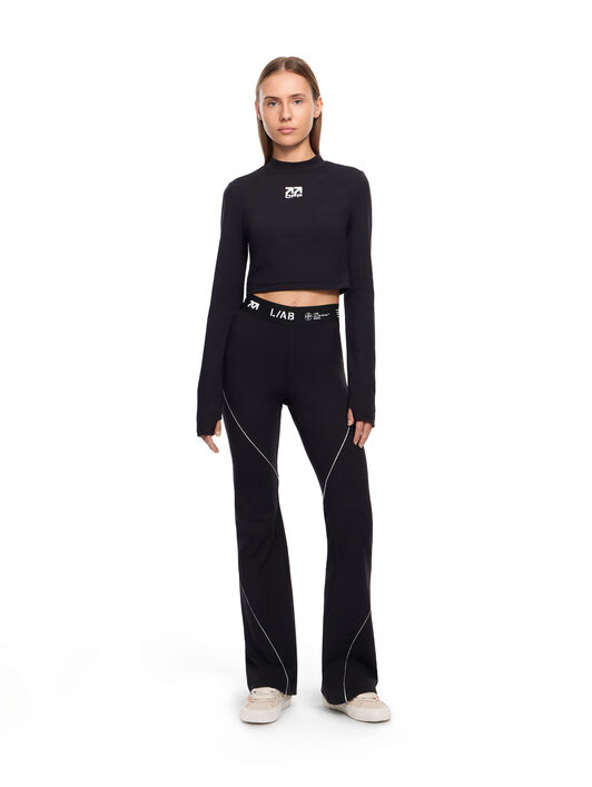 LAB L/AB Cropped Mockneck Top Black Night LABF2639B00063T