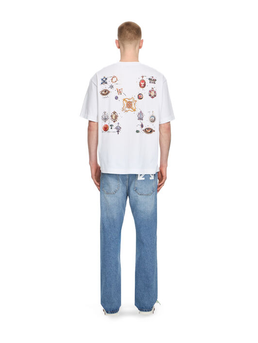 OFF WHITE Jewel Arrow Skate T-shirt WHITE 44MAA120S26J003