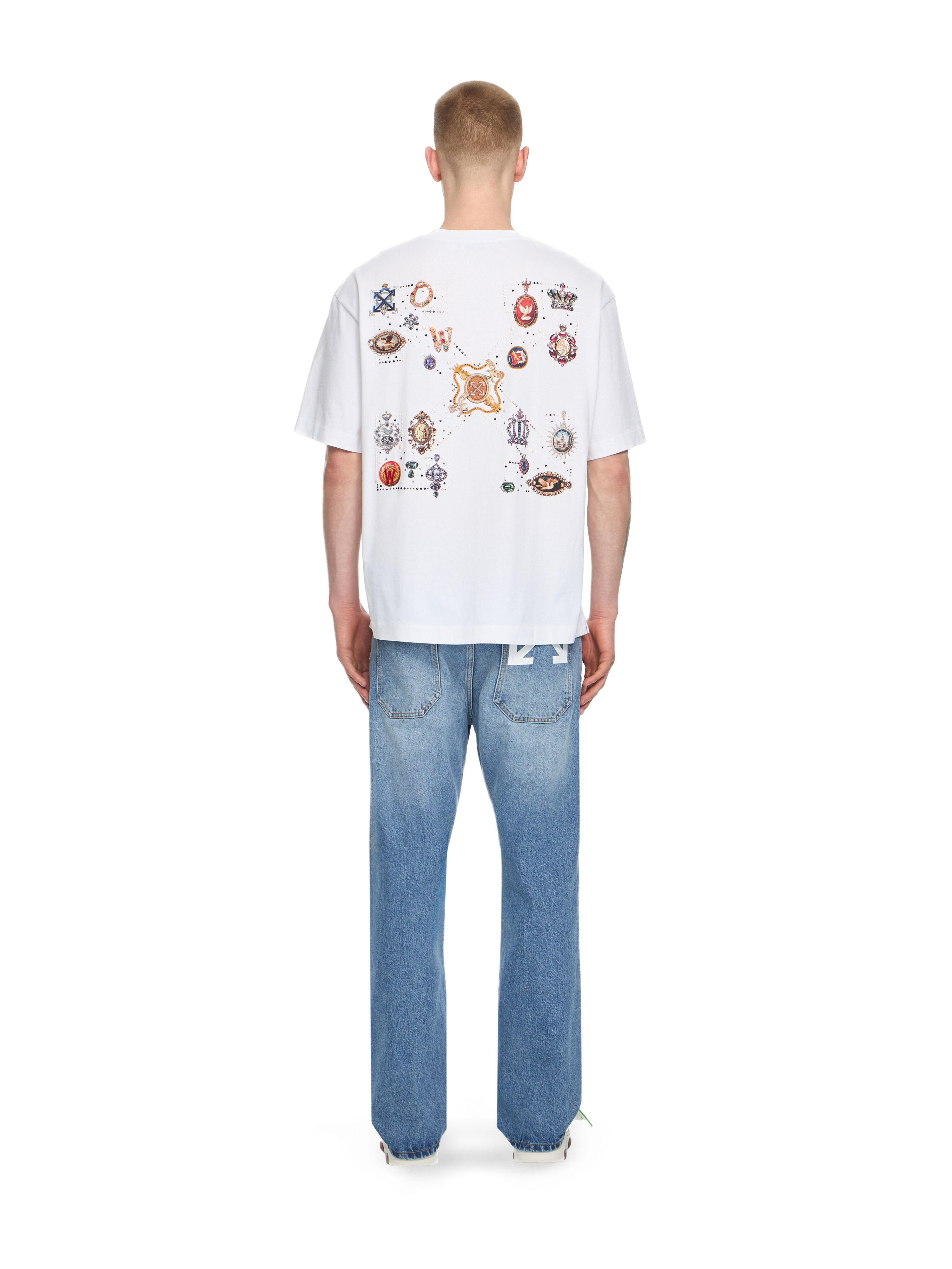 OFF WHITE Jewel Arrow Skate T-shirt WHITE 44MAA120S26J003