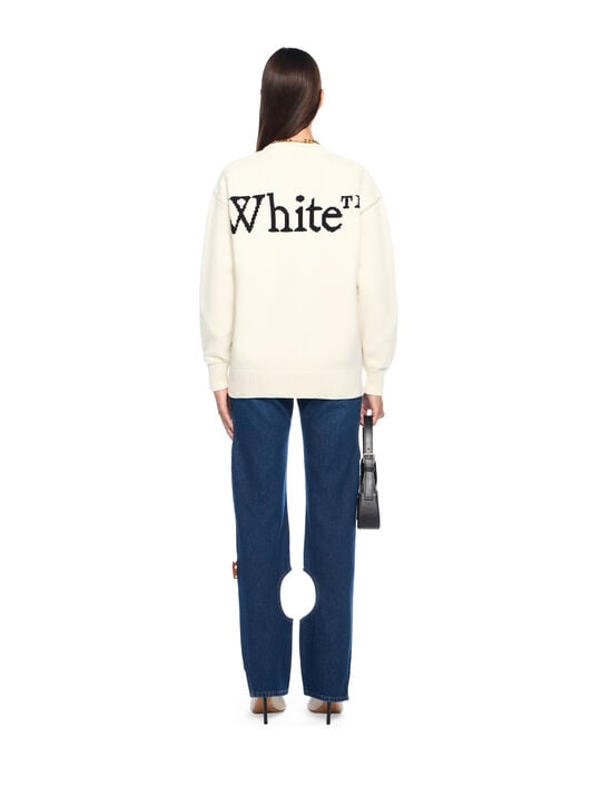 Bookish Logo Knit Sweater OFF WHITE Bookish Logo Knit Sweater WHITE - BLACK OWHE10OF25KNI002