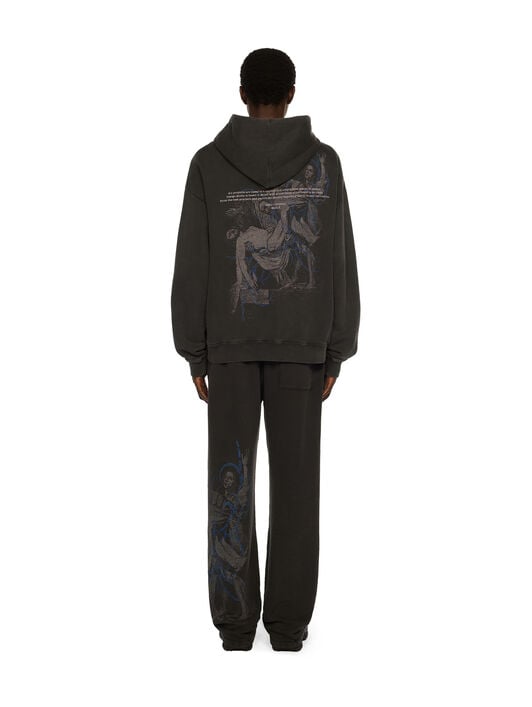 Faded Painting Skate Hoodie OFF WHITE Faded Painting Skate Hoodie VINTAGE BLACK - BLUE OMBB085F25FLE00X