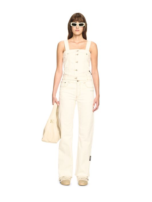 OFF WHITE Weißes Denim Korsett-Top NEUTRAL OWYP009S25DEN002