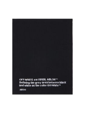 OFF WHITE Quotes Knit Scarf BLACK - WHITE OWMA068F25KNI002