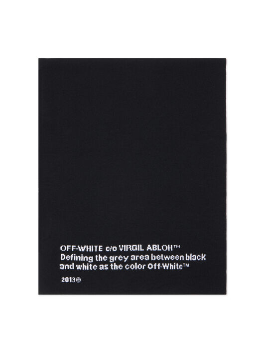 OFF WHITE Quotes Knit Scarf BLACK - WHITE OWMA068F25KNI002