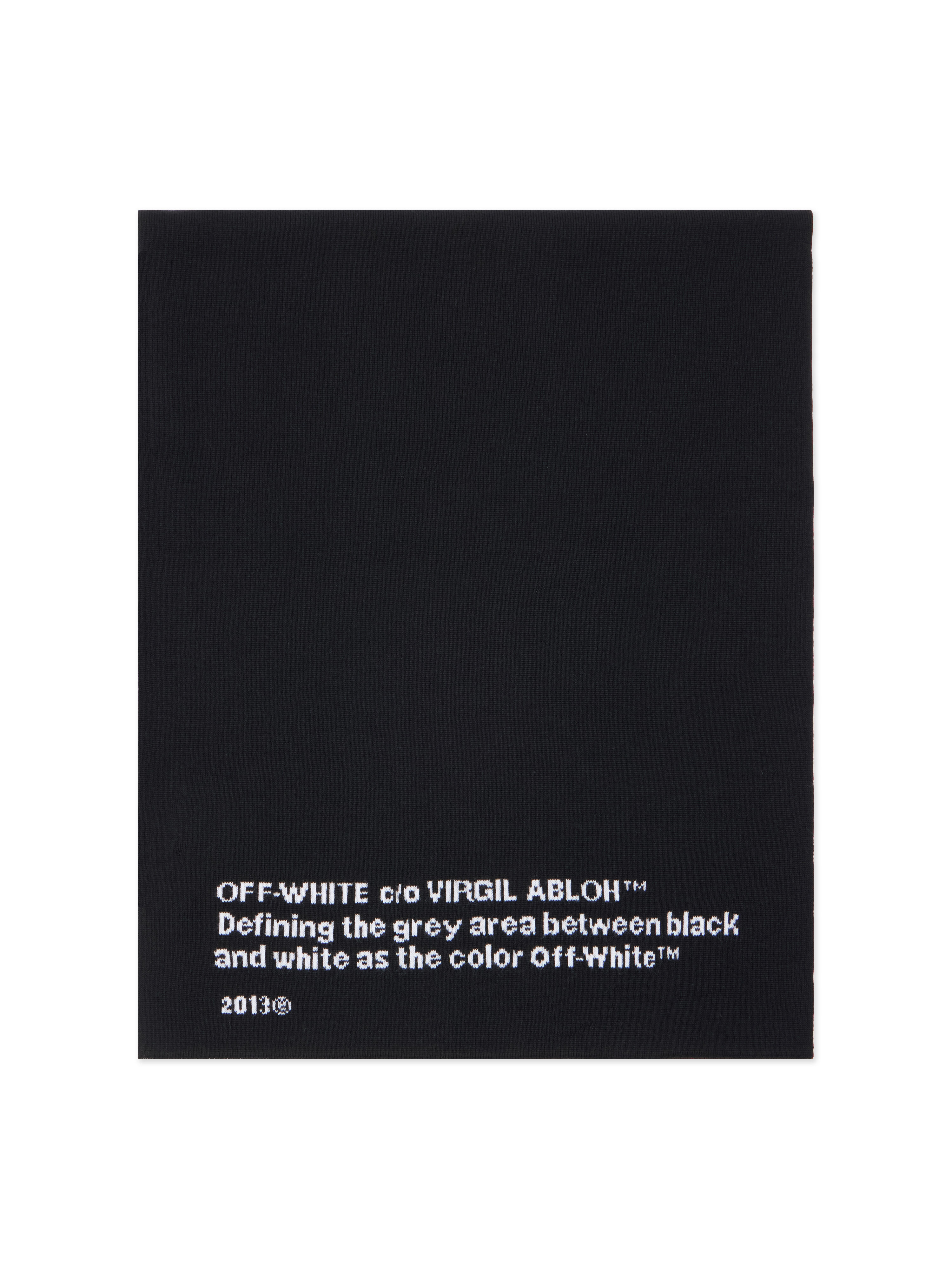 OFF WHITE Quotes Knit Scarf BLACK - WHITE OWMA068F25KNI002