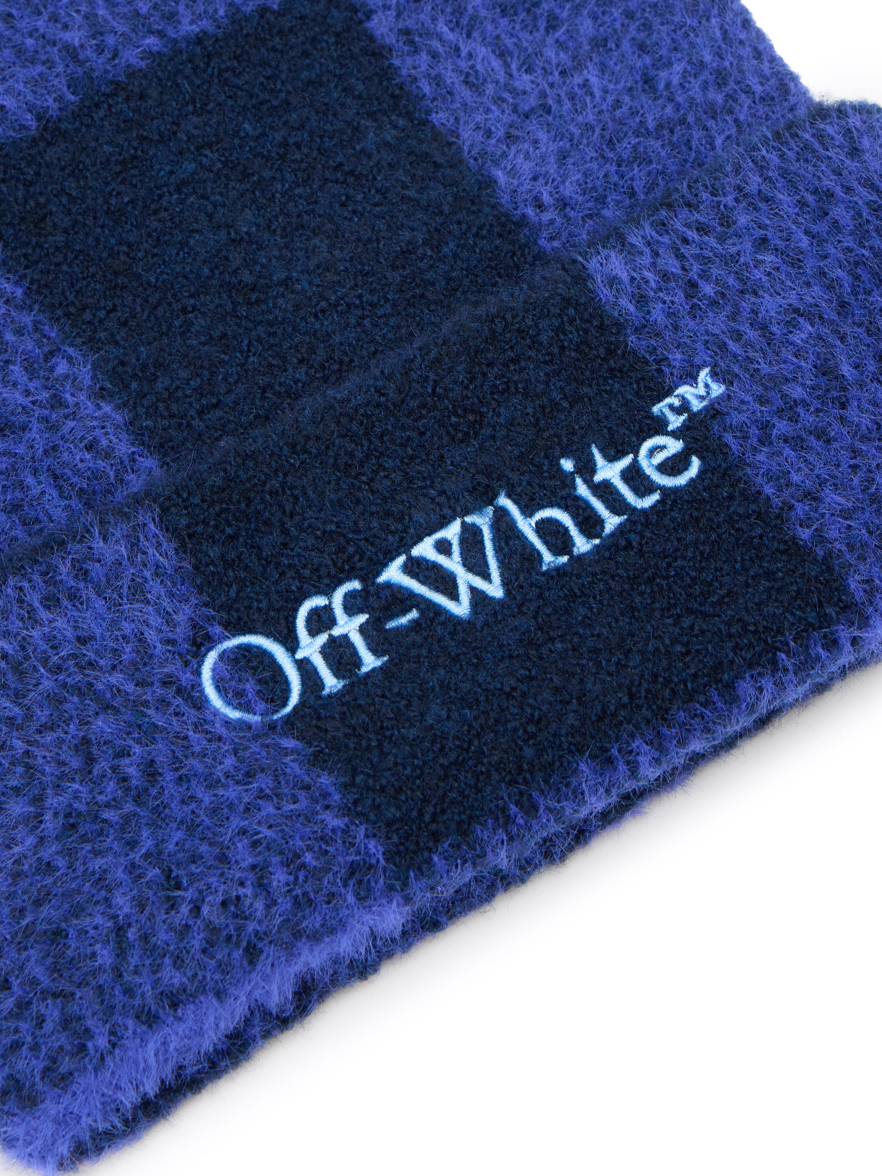 OFF WHITE Bookish Check Loose Beanie COBALT BLUE - LIGHT BLUE OWLC01BF25KNI003
