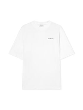 OFF WHITE Half Arrow Skate Logo Tee WHITE - BLACK OWAA13FF25JER004
