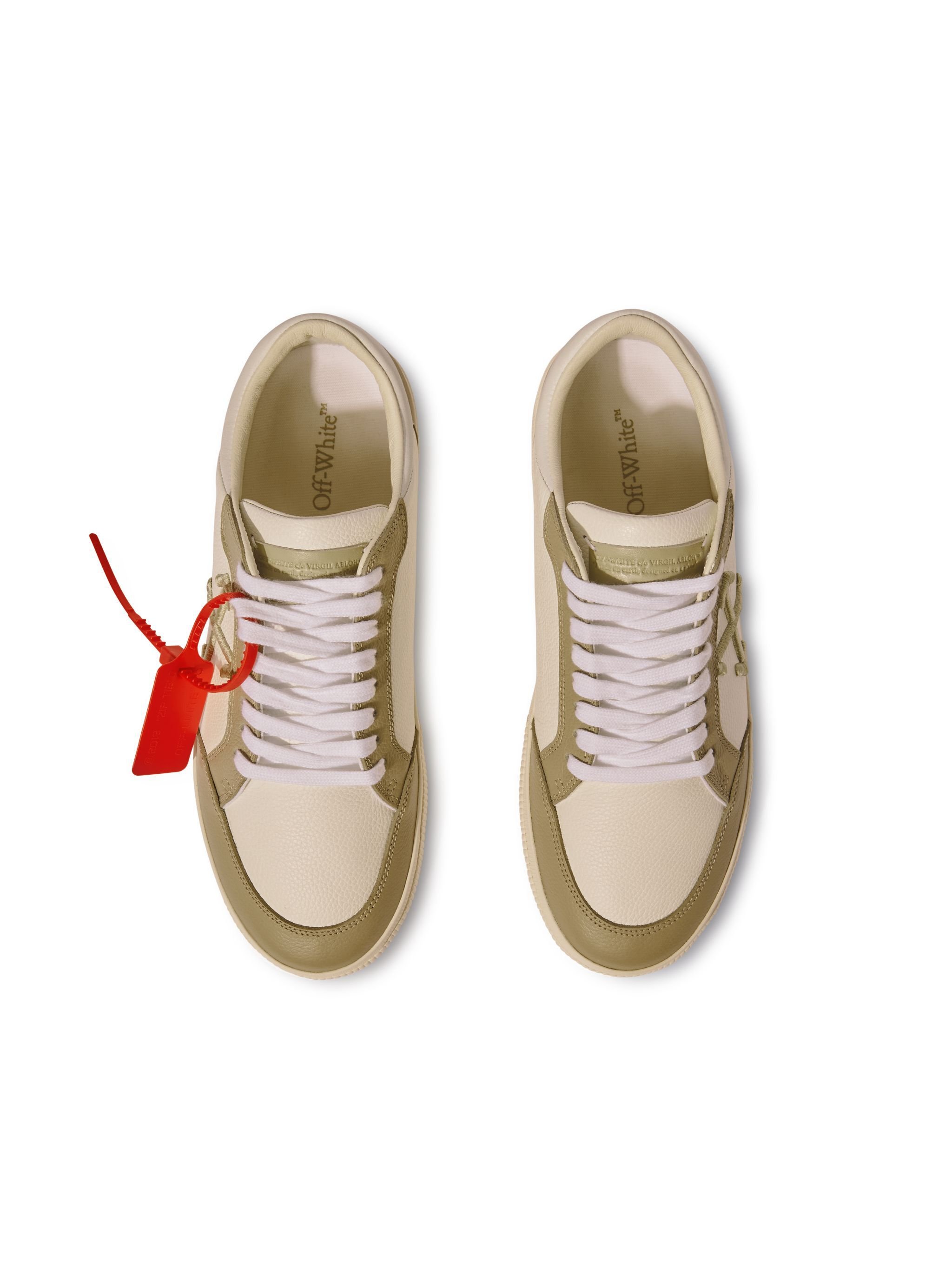 OFF WHITE Sneakers Vulcanized In Pelle Bianco/Salvia NEUTRO OMIA293S25LEA001