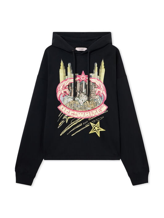 OFF WHITE Big Frame World Loose Hoodie BLACK 44MBB12MZ26F005