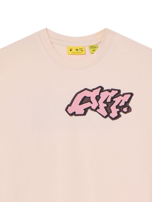 OFF WHITE Graffiti Short Sleeve T-Shirt CRYSTAL PINK 44GAA001F26J004