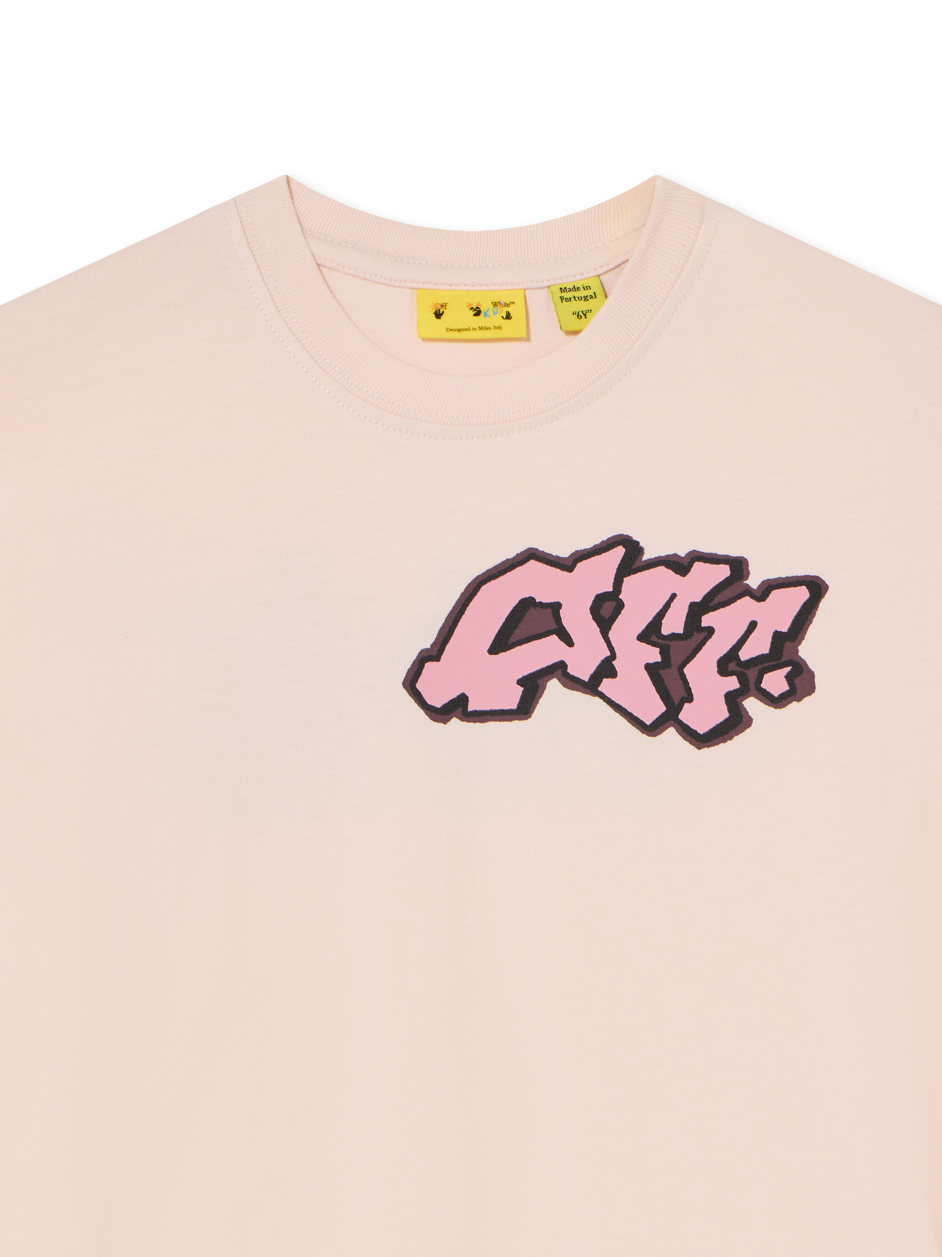 OFF WHITE Graffiti Short Sleeve T-Shirt CRYSTAL PINK 44GAA001F26J004