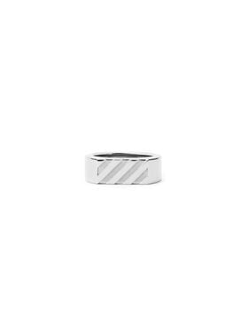 OFF WHITE Diag Band Ring SILVER - SILVER OMOC07NF25MET001