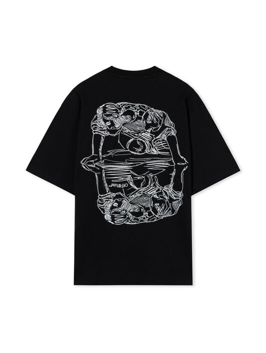 Scribble Narciso Skate Short Sleeve T-Shirt OFF WHITE Scribble Narciso Skate Short Sleeve T-Shirt BLACK 44MAA120F26J017