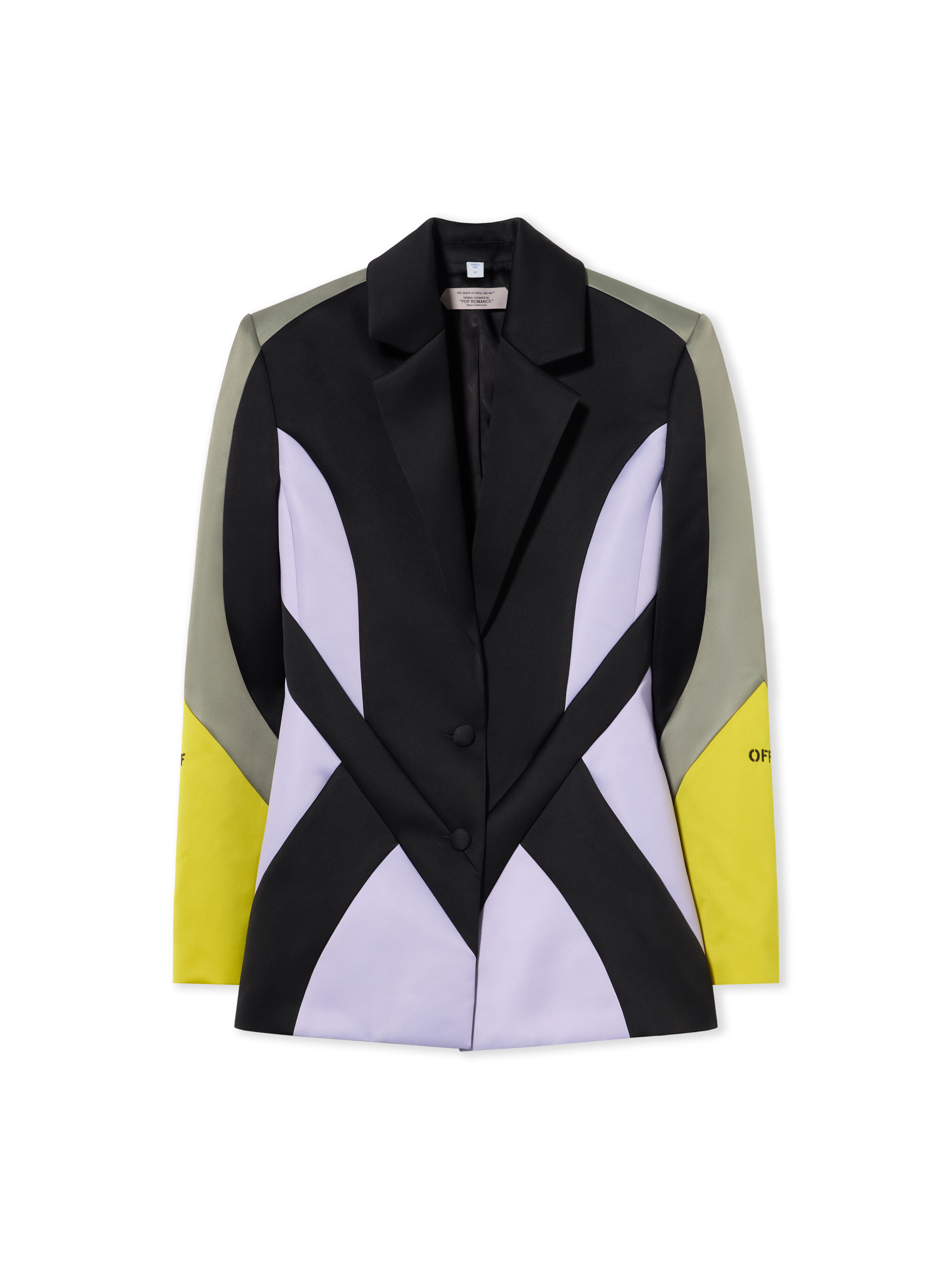 OFF WHITE Duchesse Col Block Blazer Black Wisteria 29G00232T