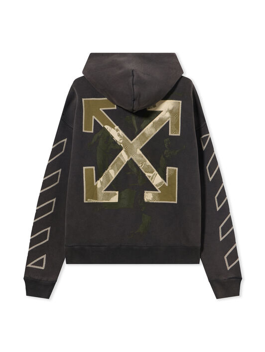 OFF WHITE Martyrdom Arrow Zip Hoodie VINTAGE BLACK - CREME BRULÉE OMBE015S25FLE003