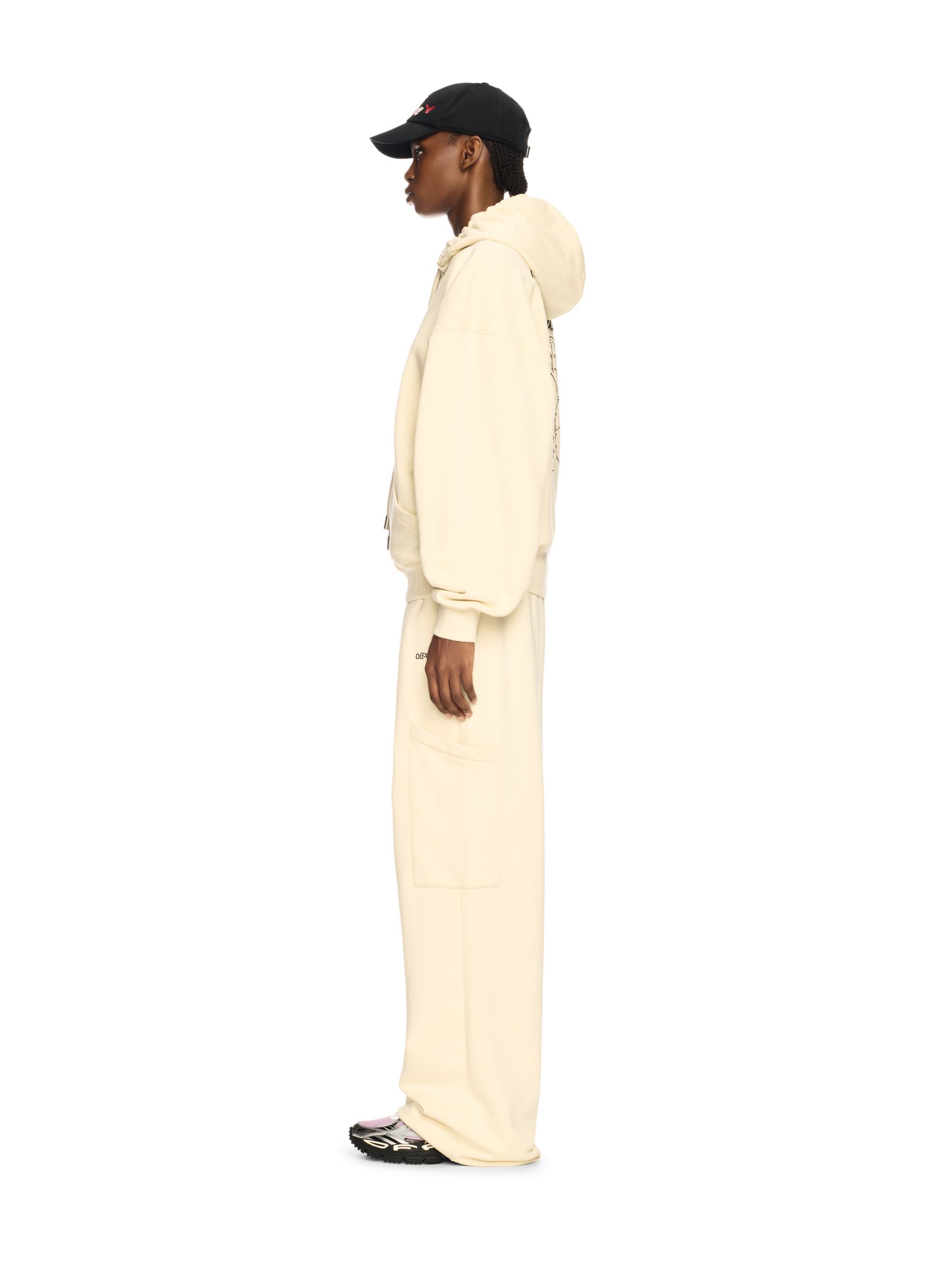 OFF WHITE Weißer Hoodie Mit Pfeile NEUTRAL OWBB035S25FLE002