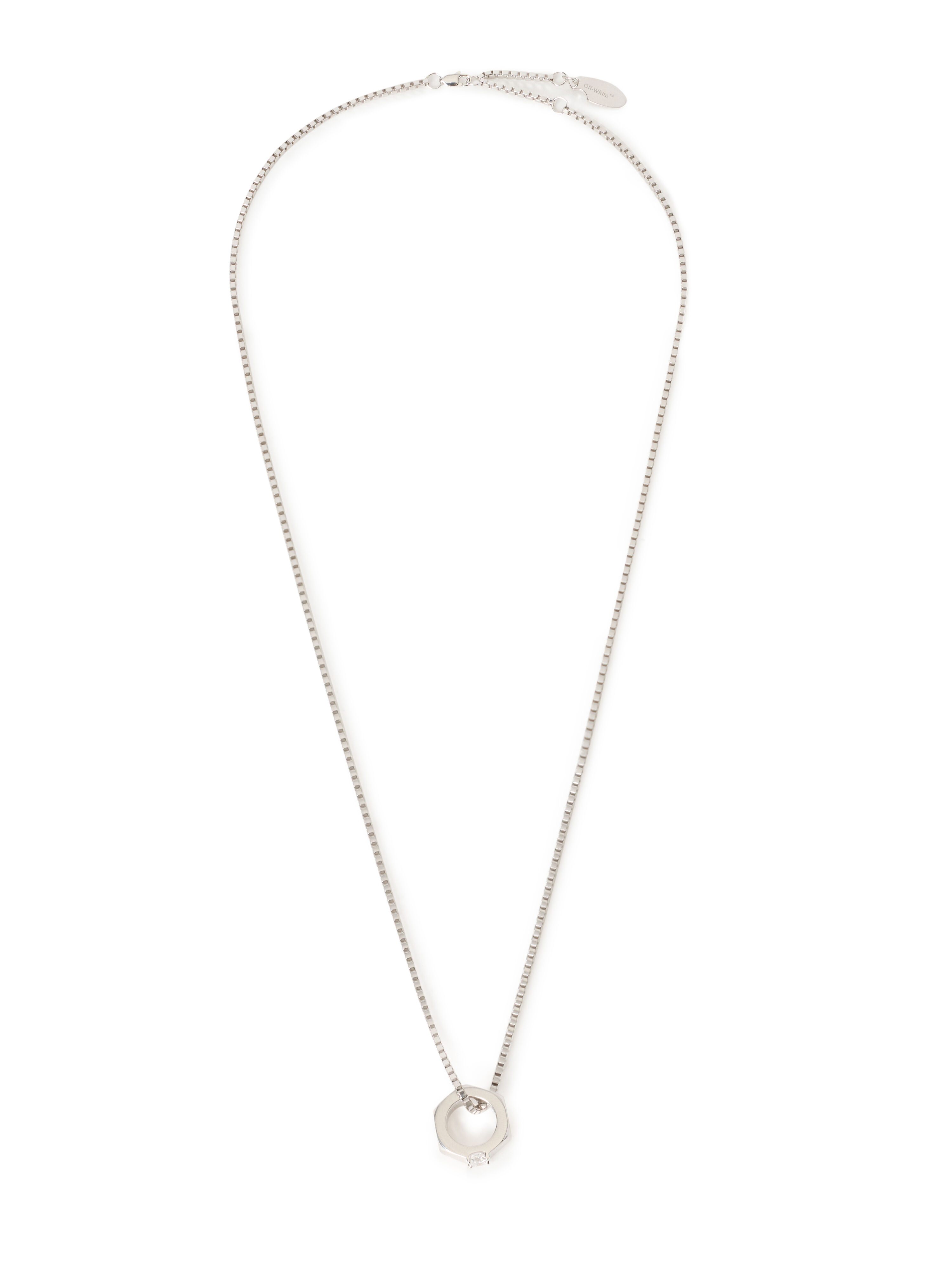 Hex Nut Diamond Pendant Necklace OFF WHITE Hex Nut Diamond Pendant Necklace GOLDMETAL C06547