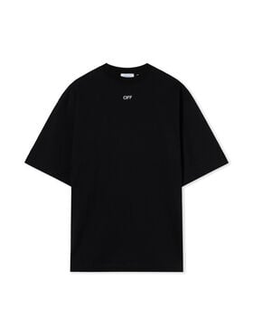 OFF WHITE Scribble Narciso Skate Short Sleeve T-Shirt BLACK 44MAA120F26J017