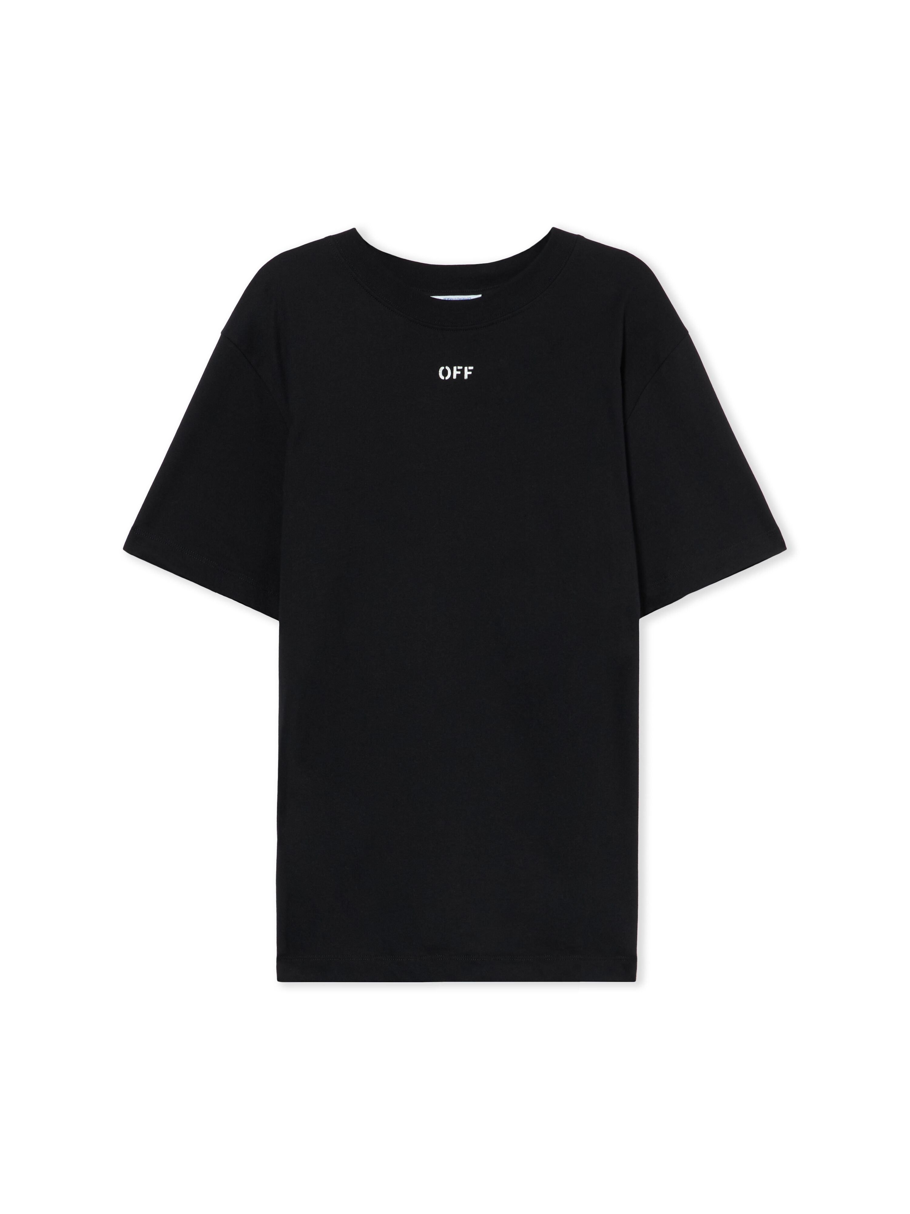 OFF WHITE Stitch Arrangement Slim T-shirt BLACK-WHITE 44MAA027G5J00A