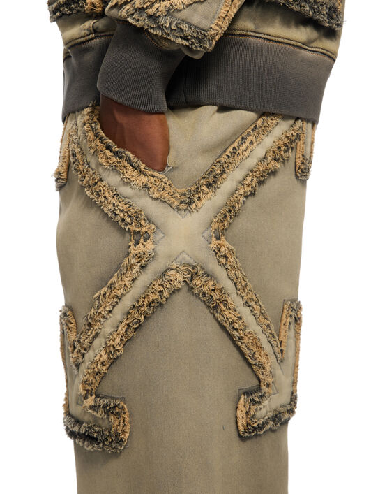 OFF WHITE Distressed Denim Arrow Jogger Pants BLACK TEAL - BLACK TEAL OMYB01DW25DEN002