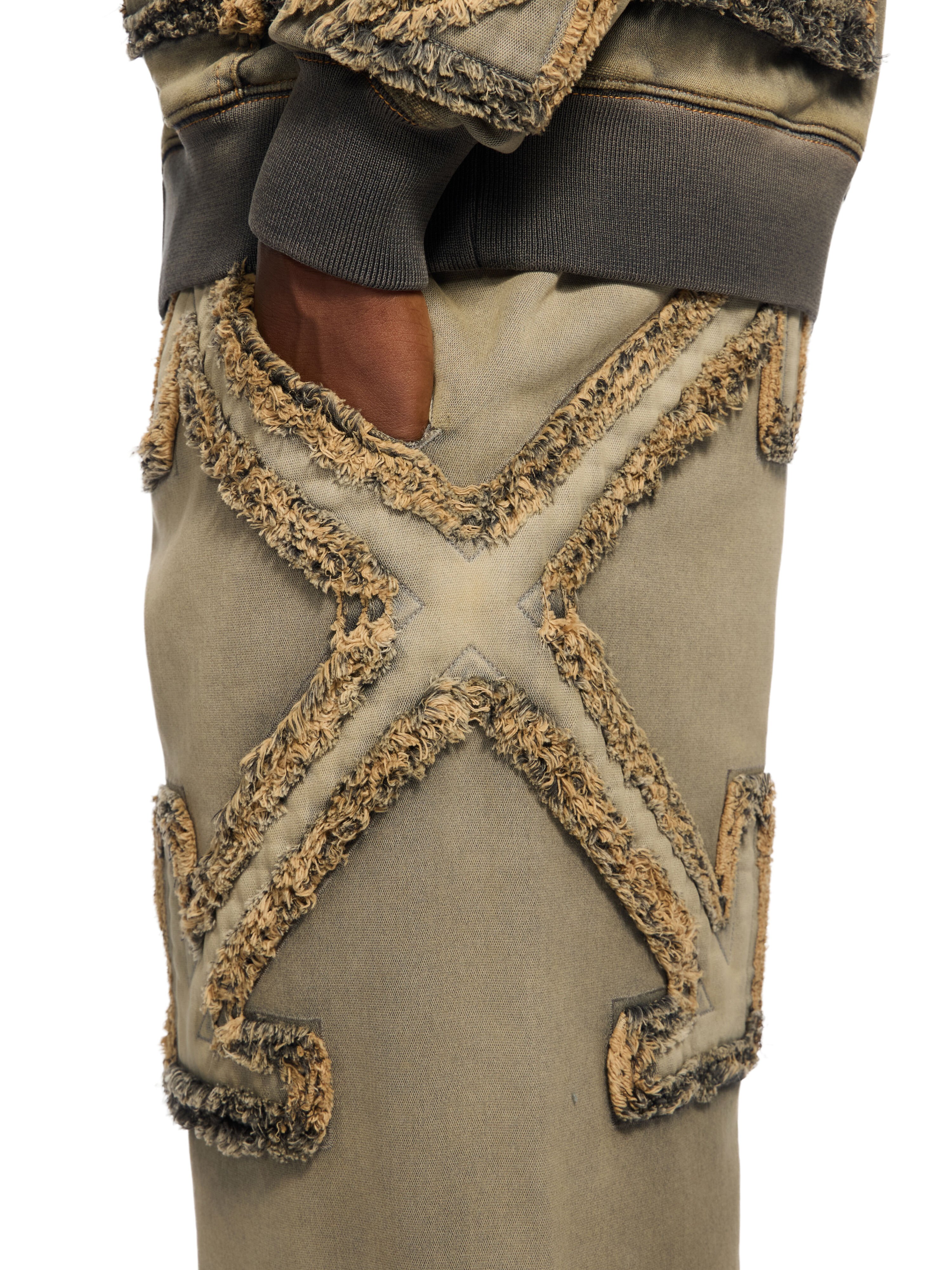 OFF WHITE Distressed Denim Arrow Jogger Pants BLACK TEAL - BLACK TEAL OMYB01DW25DEN002