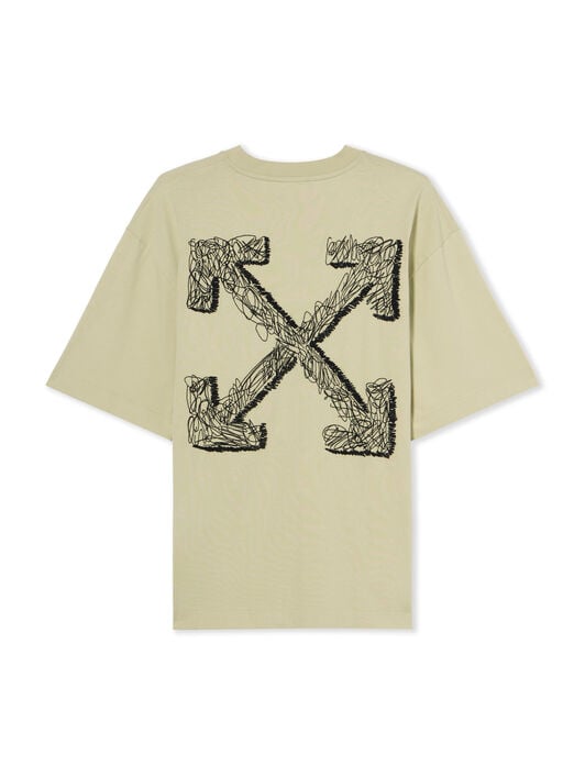 Scribble Arrow Skate Logo T-Shirt OFF WHITE Scribble Arrow Skate Logo T-Shirt ALFAALFA - BLACK OMAA120F25JER00C
