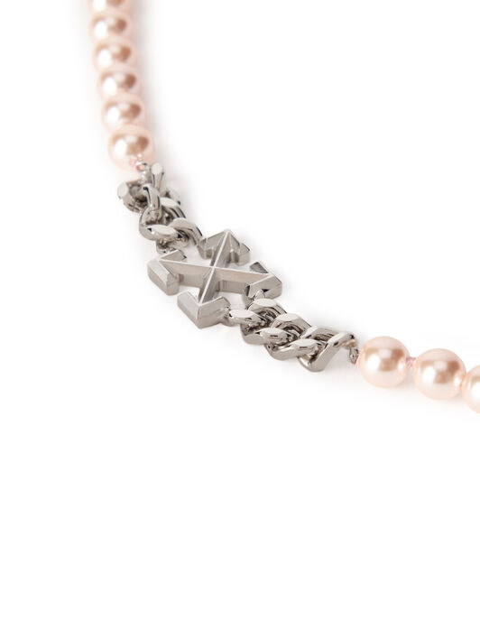 OFF WHITE Arrow Pearl Full Necklace GOLD OWOB142S26MET001