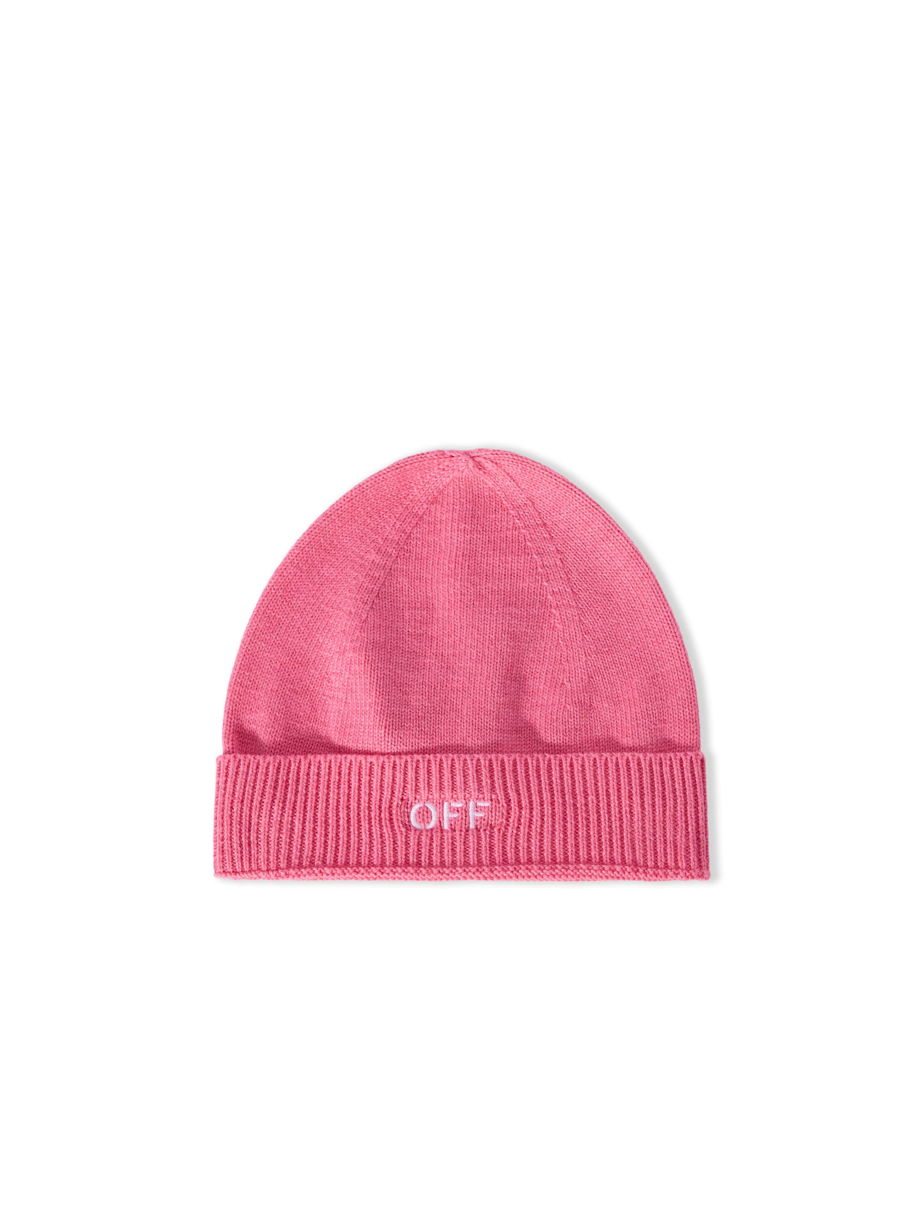 Off Stamp Ribbed Beanie OFF WHITE Off Stamp Ribbed Beanie FUCHSIA - WHITE OGLC001F25KNI001
