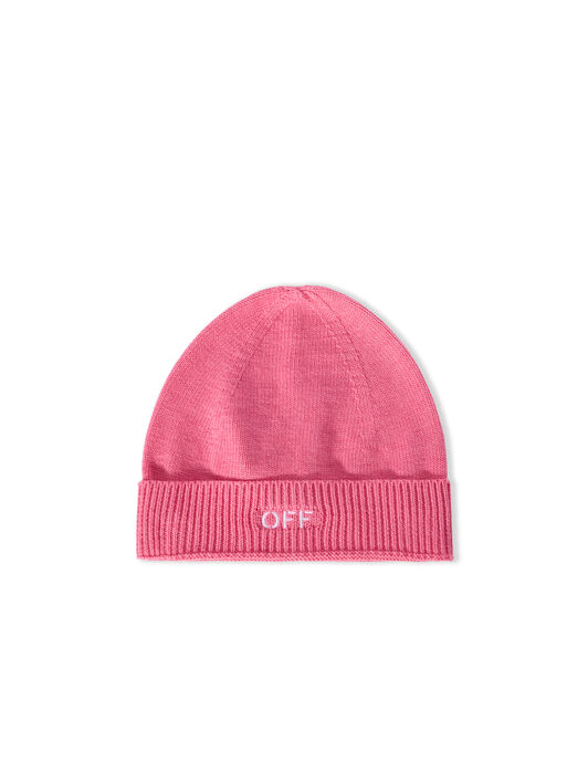 Off Stamp Ribbed Beanie OFF WHITE Off Stamp Ribbed Beanie FUCHSIA - WHITE OGLC001F25KNI001