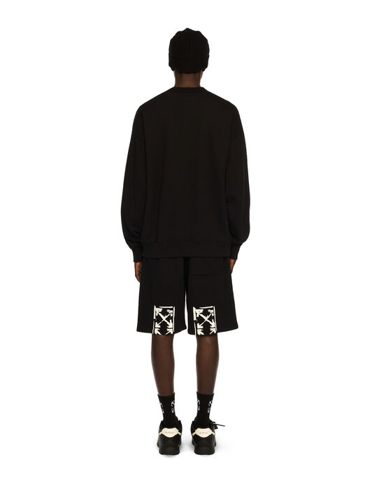 OFF WHITE Cupid Paper Skate Crewneck Sweatshirt BLACK - OCHER YELLOW OMBA054F25FLE00A