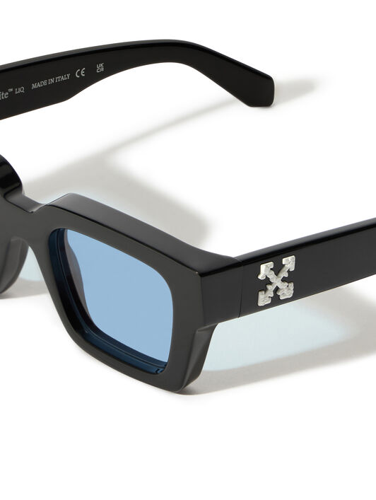 OFF WHITE Virgil  M Light Blue Lens Sunglasses Shiny Black OW1022103750