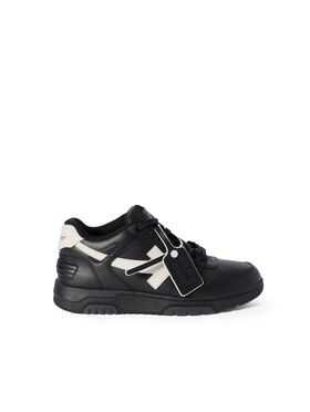 OFF WHITE Out Of Office Leather Sneakers BLACK - WHITE OMIA189C99LEA019