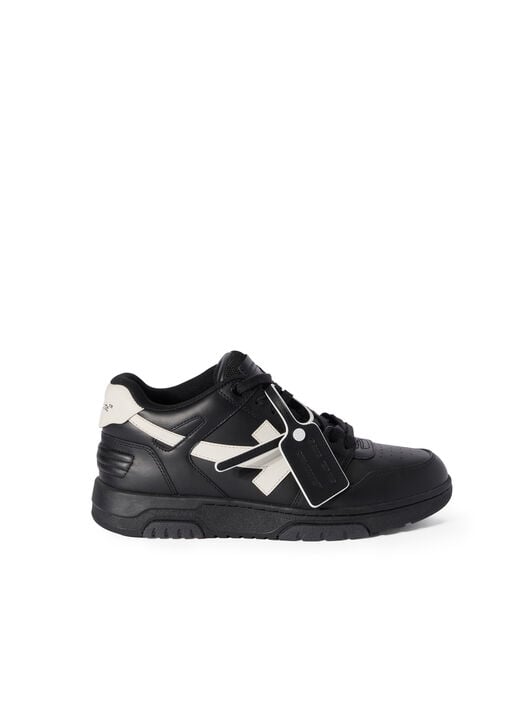 OFF WHITE Out Of Office Leather Sneakers BLACK - WHITE OMIA189C99LEA019