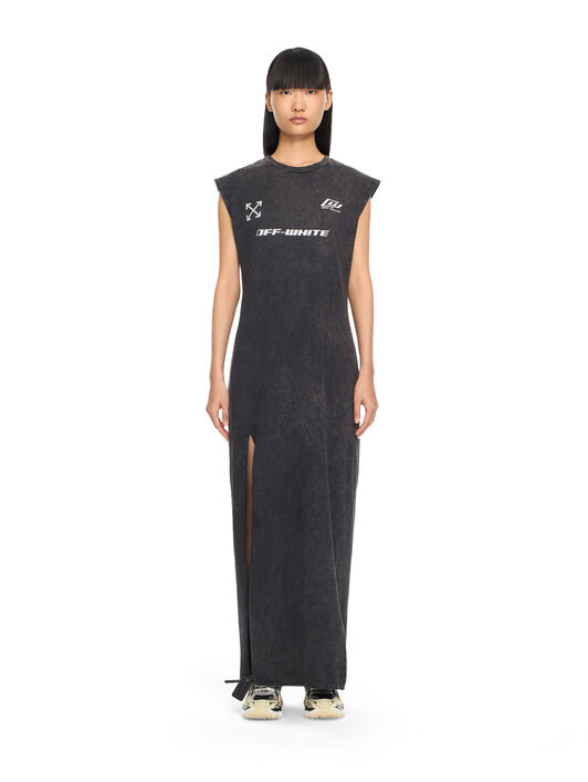 OFF WHITE Racer Loose Jersey Dress Marble Black-Rodio 2DH00BS26JER001