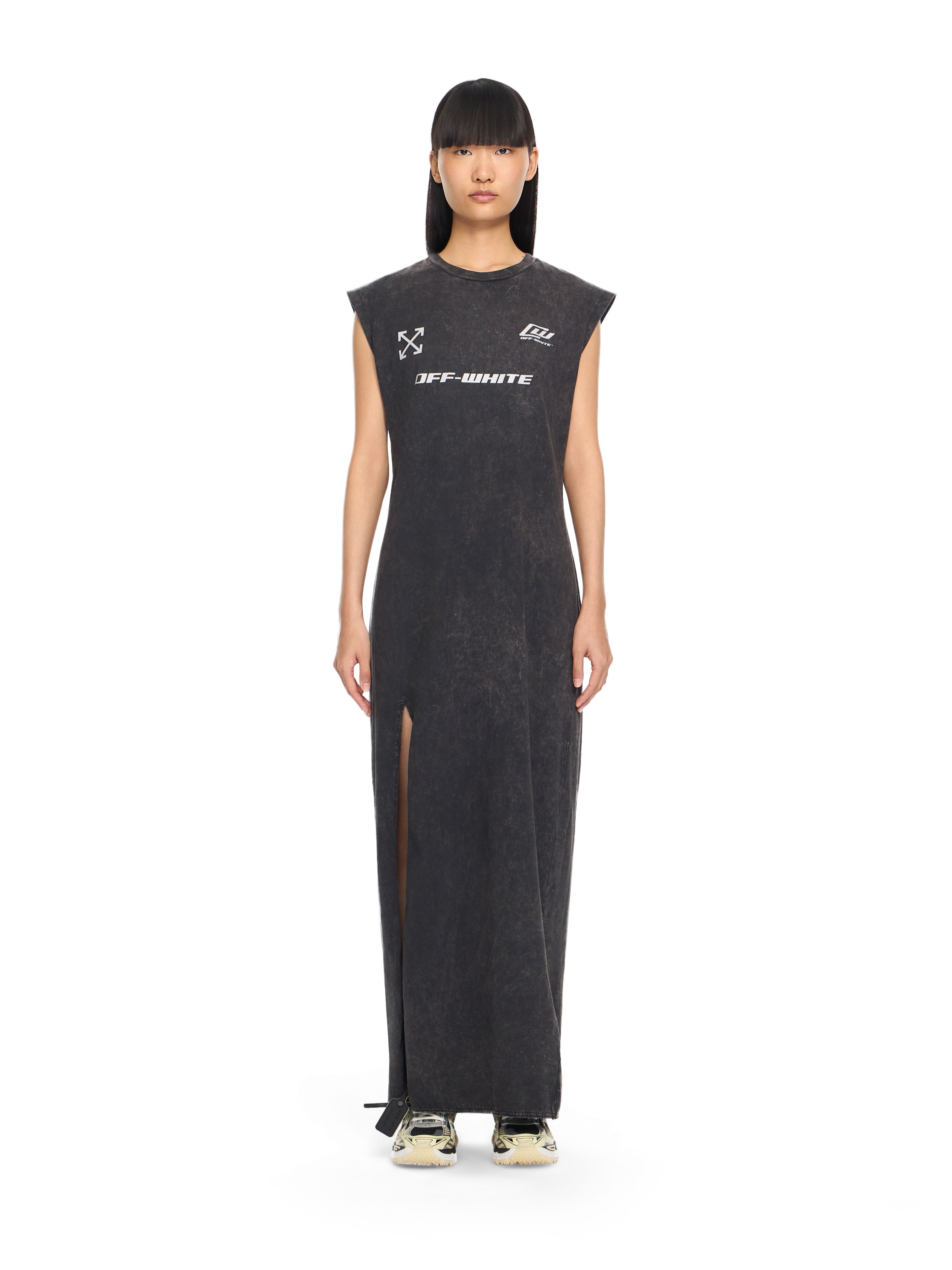 OFF WHITE Racer Loose Jersey Dress Marble Black-Rodio 2DH00BS26JER001