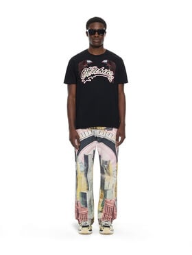 OFF WHITE Swarovski Double Eagle Slim T-shirt BLACK 44MAA027Z26J008