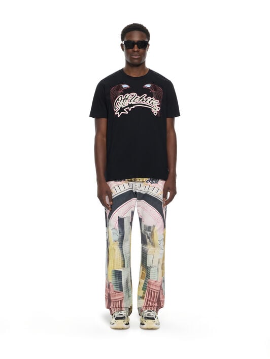 OFF WHITE Swarovski Double Eagle Slim T-shirt BLACK 44MAA027Z26J008