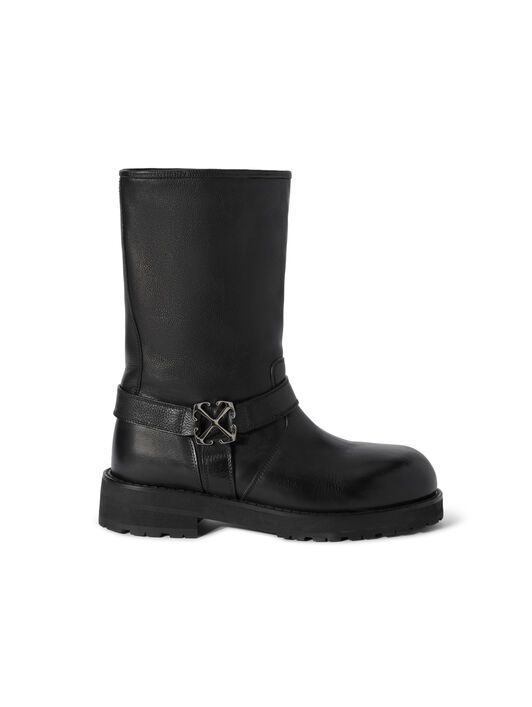 OFF WHITE Off Track Leather Boots BLACK - SILVER OMIE00EC99LEA001