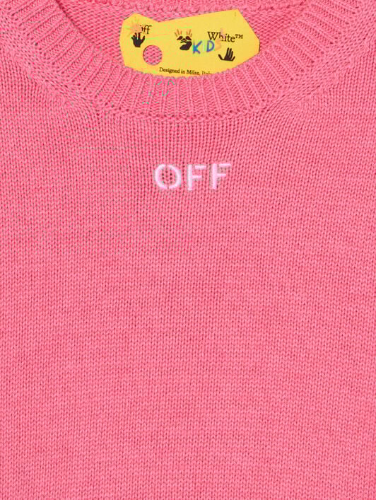 Clear Crewneck Logo Sweater OFF WHITE Clear Crewneck Logo Sweater FUCHSIA - WHITE OGHE002F25KNI002