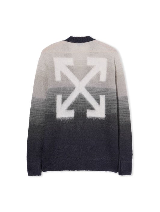 Mohair Arrow Degrade Cardigan OFF WHITE Mohair Arrow Degrade Cardigan BLACKENED PEARL-WHITE OWHB04KF25KNI001