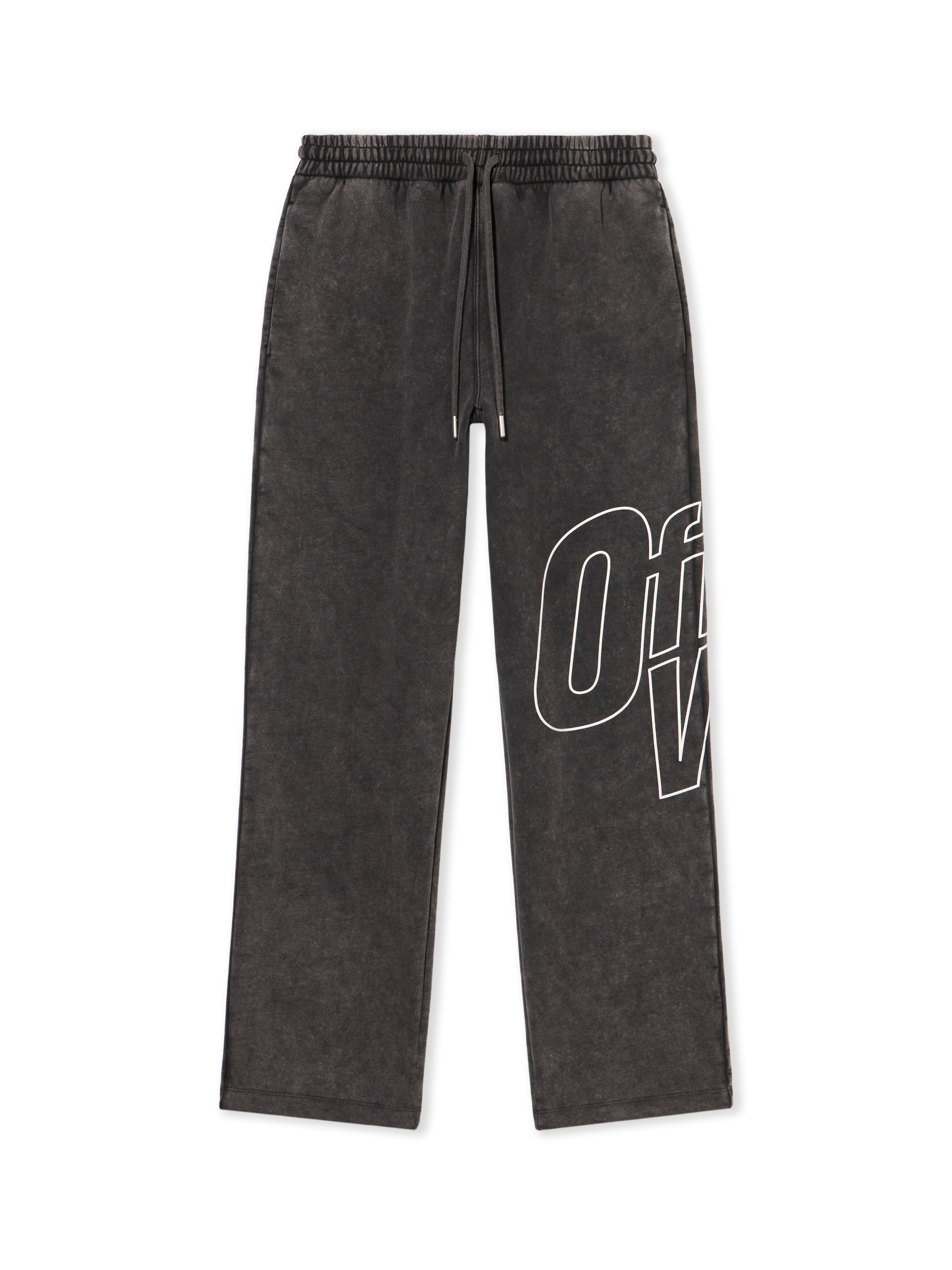OFF WHITE Outline Arrow Sweatpants VINTAGE BLACK - WHITE OMCH05AF25FLE001