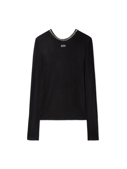 Light Rib Emb 20S L/S Top OFF WHITE Light Rib Emb 20S L/S Top BLACK OWAD259F24JER001