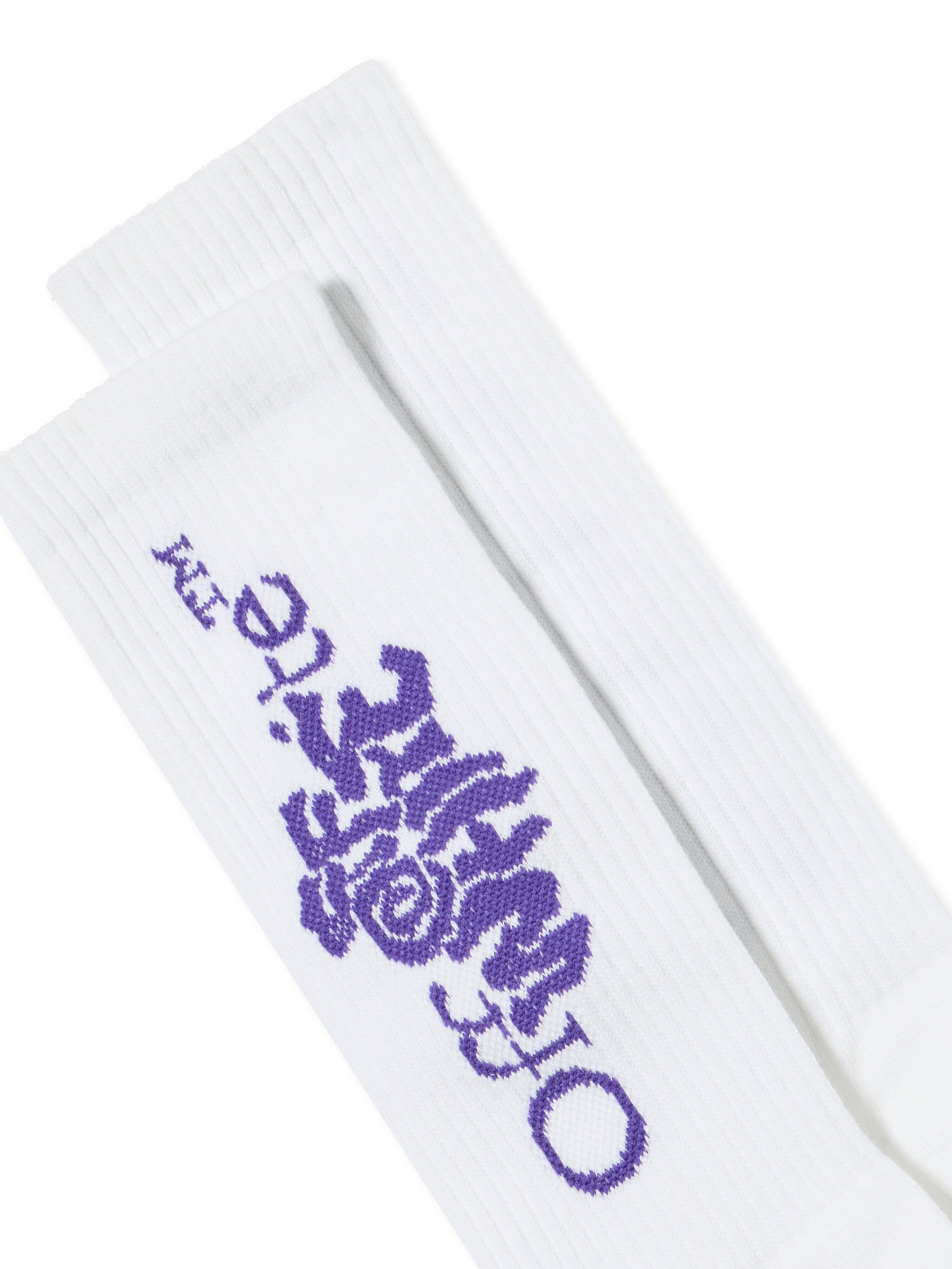 Diagonal Vulcanized Mid Socks OFF WHITE Diagonal Vulcanized Mid Socks WHITE - VIOLET OWRA039F25KNI003
