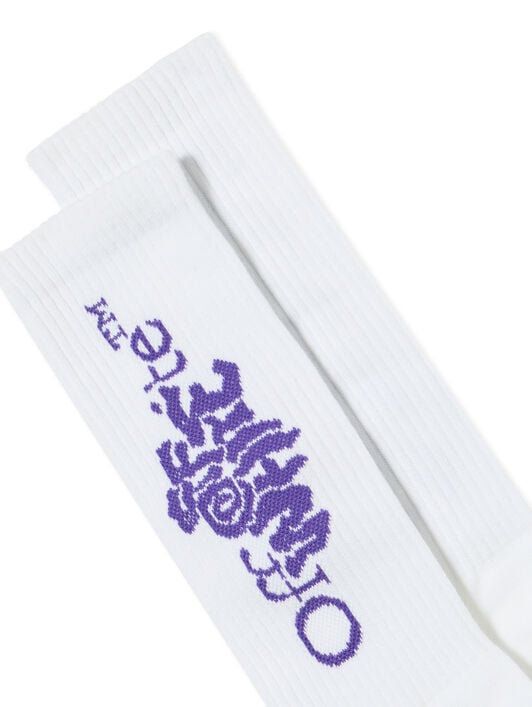 Diagonal Vulcanized Mid Socks OFF WHITE Diagonal Vulcanized Mid Socks WHITE - VIOLET OWRA039F25KNI003