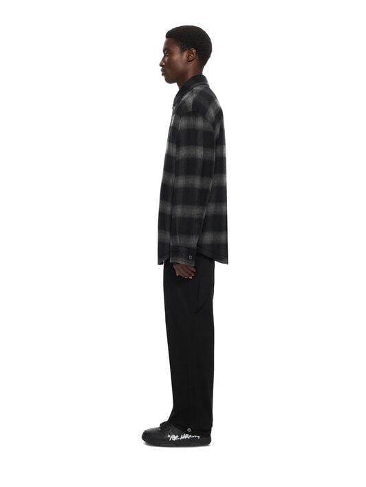 Flannel Wool Padded Overshirt Coat OFF WHITE Flannel Wool Padded Overshirt Coat BLACK 44MER09TF26F001