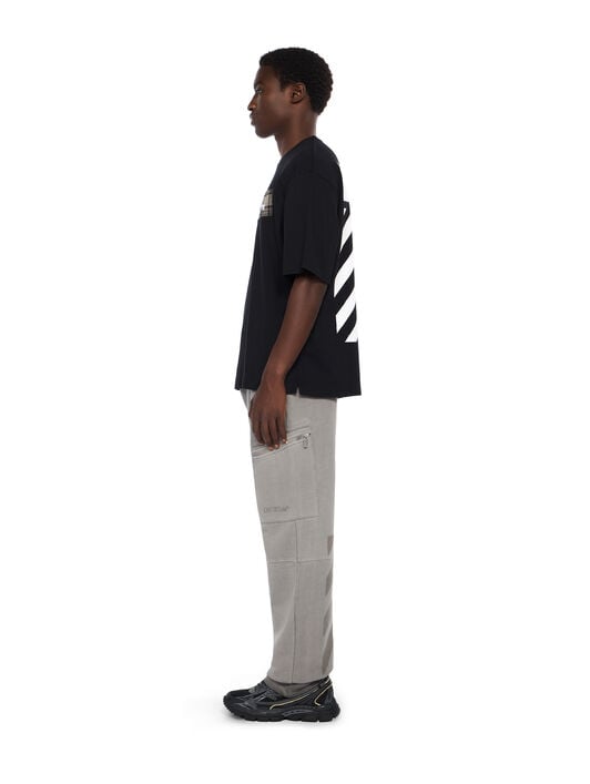 Flannel Diagonal Skate Logo Tee OFF WHITE Flannel Diagonal Skate Logo Tee BLACK - WHITE OMAA120F25JER00N