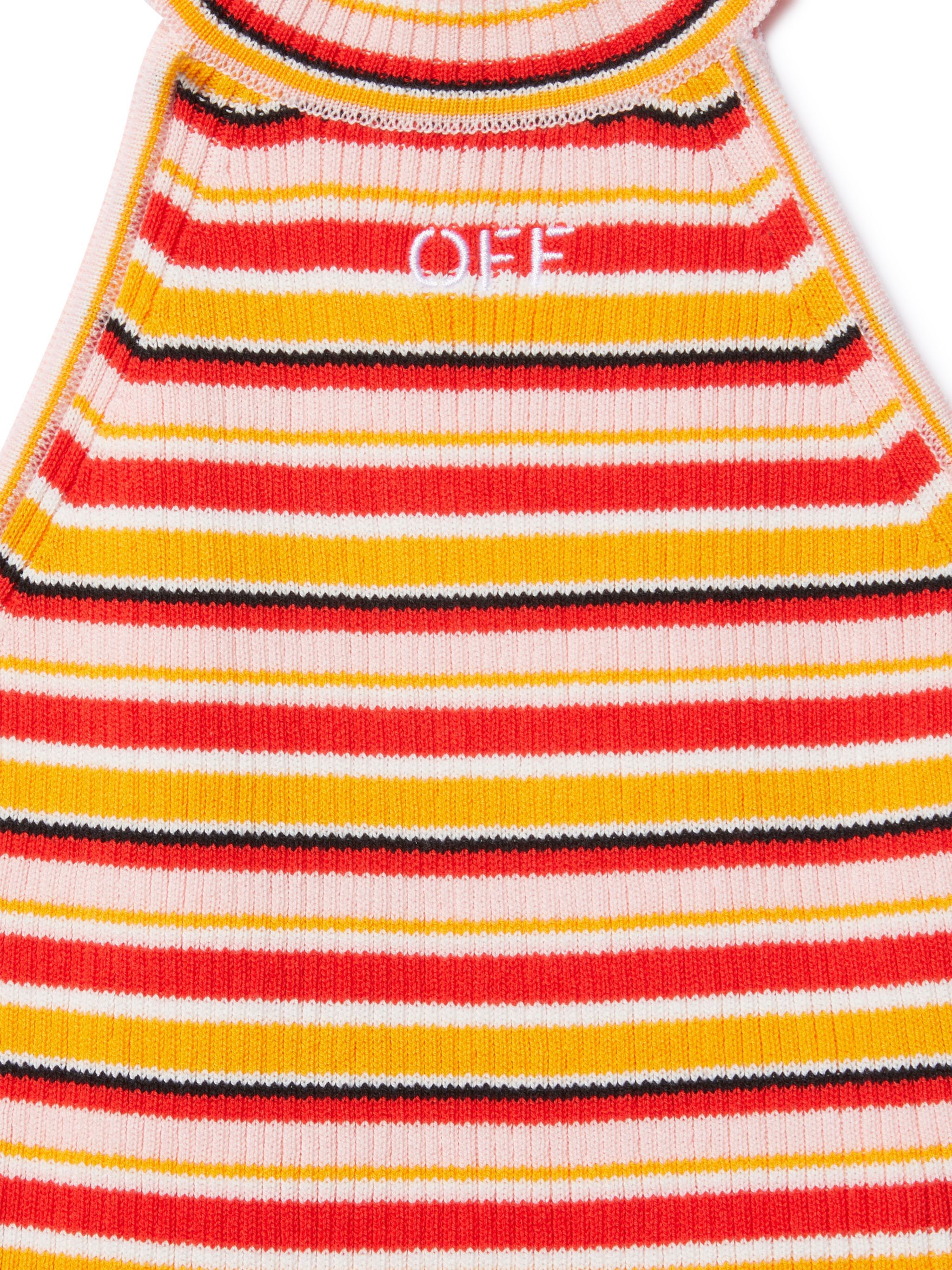 OFF WHITE Top In Maglia A Coste Con Logo Off ARANCIONE OGHT002S25KNI001