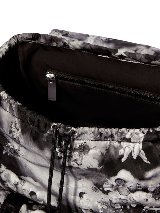 OFF WHITE Black Fresco Print Outdoor Backpack BLACK OMNB111S25FAB001
